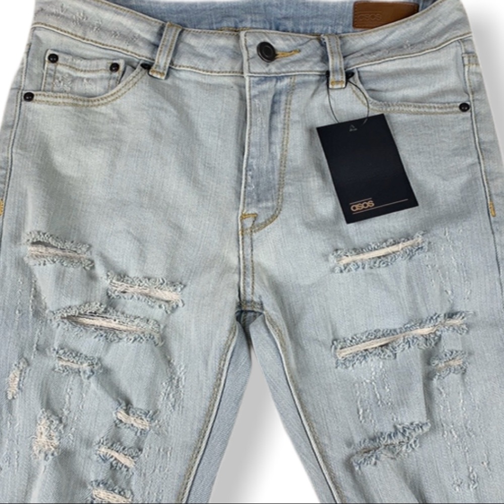 ASOS Destroyed Skinny Distressed Ripped Jeans - Picture 3 of 8
